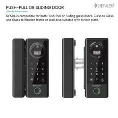 Denler DFS04 Glass Door Lock, Digital Door Lock with 3D Face Recognition, Inbuilt Wi-Fi, Fingerprint Lock, RF Remote, Card, PIN - Denler