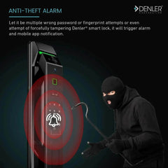Denler FLv2 Doorbell Lock, Smart Door Lock with Voice Unlock Alexa Google Assistant | Face ID | LCD Display Camera | Inbuilt Wi-Fi for Anytime Video & Unlocking | Fingerprint | RFID Card | PIN | Key - Denler