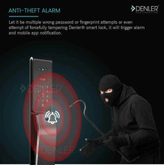 Denler FLv8 8-in-1 Smart Door Lock | Doorbell Lock | Alexa Voice Unlock | 3D Face ID | RF Remote | Fingerprint | IP65 Waterproof | Anytime Video Intercom | Wi-Fi App | Card | PIN | Key - Denler