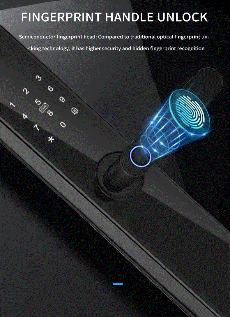 Denler DL05 Smart Door Lock, Fingerprint Lock, Digital Door Lock, Inbuilt Wi-Fi, Fingerprint Lock, RFID Card, PIN, Keys - Denler