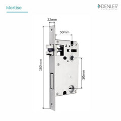 Denler DL05 Smart Door Lock, Fingerprint Lock, Digital Door Lock, Inbuilt Wi-Fi, Fingerprint Lock, RFID Card, PIN, Keys - Denler