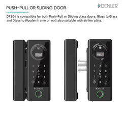Denler DFS04 Glass Door Lock, Digital Door Lock with 3D Face Recognition, Inbuilt Wi-Fi, Fingerprint Lock, RF Remote, Card, PIN - Denler