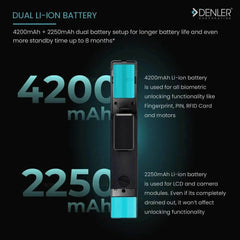 Denler L04v2 Fingerprint Lock, Smart Door Lock, Digital Door Lock 3D Face Recognition, Video Intercom, Dual Battery, Wi-Fi App, Fingerprint, Card, PIN, Key - Denler